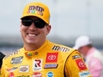 Kyle Busch waits for the start of a NASCAR Xfinity Series auto race, June 19, 2021, in Lebanon, Tenn.