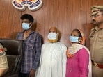The accused (left to right) Biggan Ansari, Mojibullah Ansari, and Noor Jahan (HT Photo)