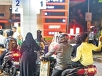 The situation remained largely normal in Mumbai, where petrol pump operators and employees said there was no visible panic buying or abrupt change in consumer behaviour following the recent fuel price hike. (Bhushan Koyande/HT Photo)