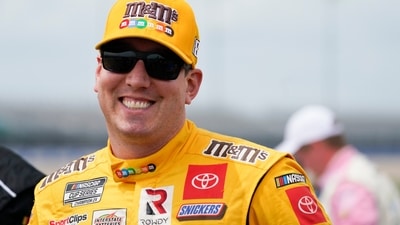 Kyle Busch waits for the start of a NASCAR Xfinity Series auto race, June 19, 2021, in Lebanon, Tenn. (AP Photo/Mark Humphrey) Kyle Busch waits for the start of a NASCAR Xfinity Series auto race, June 19, 2021, in Lebanon, Tenn. (AP Photo/Mark Humphrey)