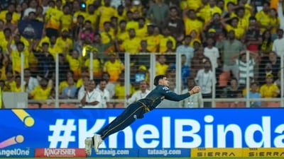 An absolute thumping at the Narendra Modi Stadium as Gujarat Titans finish their group stage for the campaign with a win that should seal the top two for them, while also dumping CSK out of the competition. A comprehensive 89-run win – are GT the favourites as the form team in the playoffs? (PTI) An absolute thumping at the Narendra Modi Stadium as Gujarat Titans finish their group stage for the campaign with a win that should seal the top two for them, while also dumping CSK out of the competition. A comprehensive 89-run win – are GT the favourites as the form team in the playoffs? (PTI)