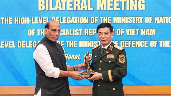 Defence Minister Rajnath Singh holds bilateral talks with Vietnamese counterpart General Phan Van Giang to strengthen defence ties between the two countries (PTI)