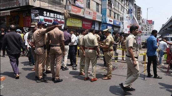 The firing took place near Samvidhan Chowk on Wednesday. (HT)