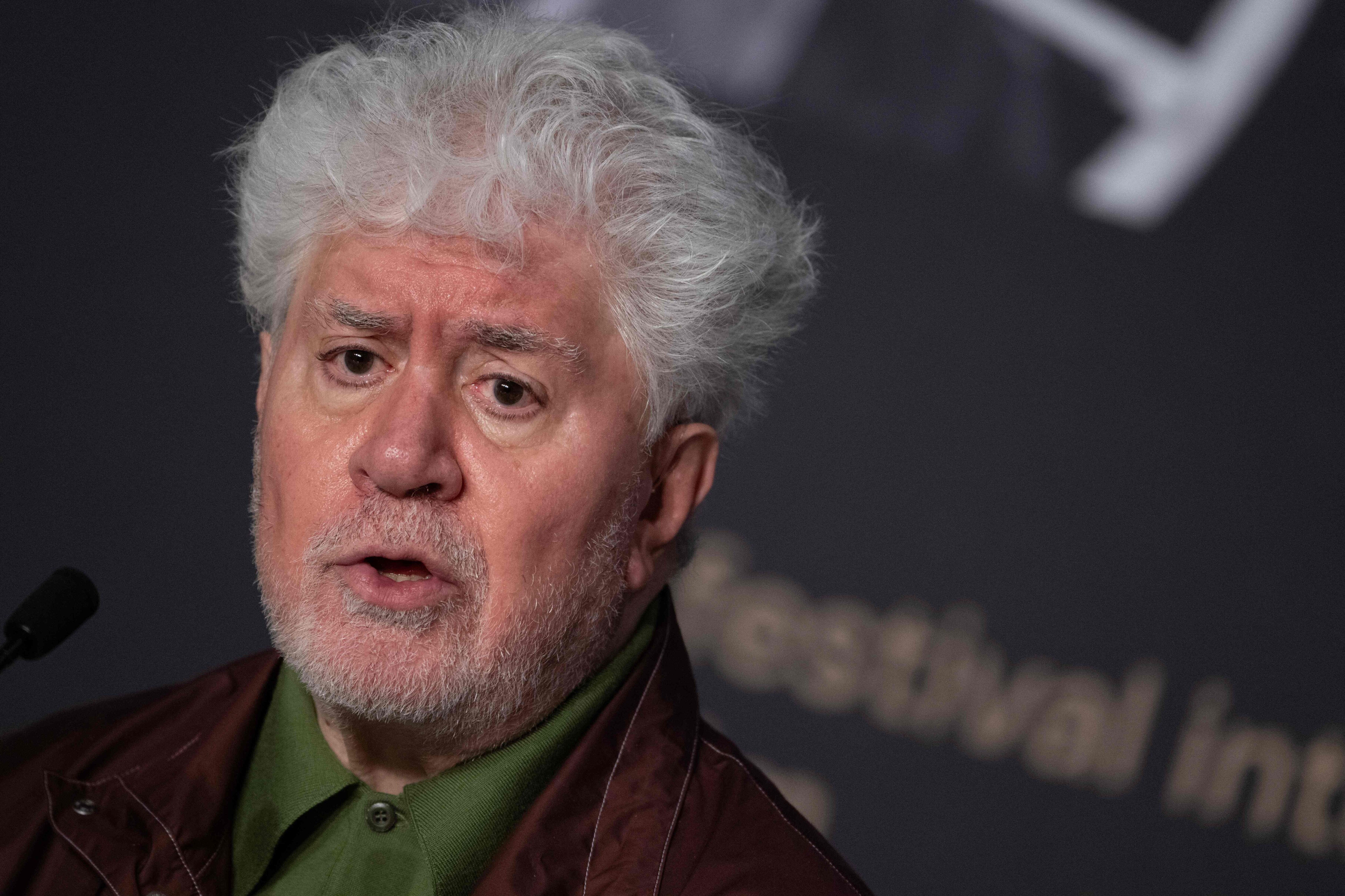 Pedro Almodovar attends a press conference for the film Amarga Navidad (Bitter Christmas) at the 79th edition of the Cannes Film Festival on May 20, 2026. (Photo by Anna KURTH / AFP) (AFP) Pedro Almodovar attends a press conference for the film Amarga Navidad (Bitter Christmas) at the 79th edition of the Cannes Film Festival on May 20, 2026. (Photo by Anna KURTH / AFP) (AFP)