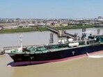 Marshall Islands-flagged tanker Symi, carrying approx 20,000 tonnes of LPG, arrives at the Kandla Port in Kutch.