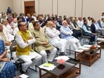 Prime minister Narendra Modi, Home minister Amit Shah and others during the meeting of the council of ministers, in New Delhi.
