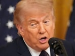 President Donald Trump speaks during the swearing in of Kevin Warsh as Chairman of the Federal Reserve in the East Room of the White House.