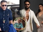 Actor Jackie Shroff and his children Tiger Shroff and Krishna Shroff 