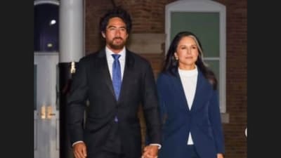 The couple married on April 9, 2015, in Hawaii during a traditional Vedic Hindu ceremony attended by close family and friends. (Tulsi Gabbard/ Instagram) The couple married on April 9, 2015, in Hawaii during a traditional Vedic Hindu ceremony attended by close family and friends. (Tulsi Gabbard/ Instagram)