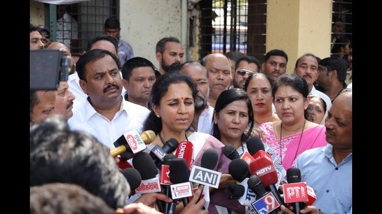 Sule alleged that the police acted wrongly against NCP (SP) spokesperson Vikas Lawande. (HT)