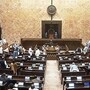 Rajya Sabha proceedings are underway during the Budget Session of the Parliament, in New Delhi.