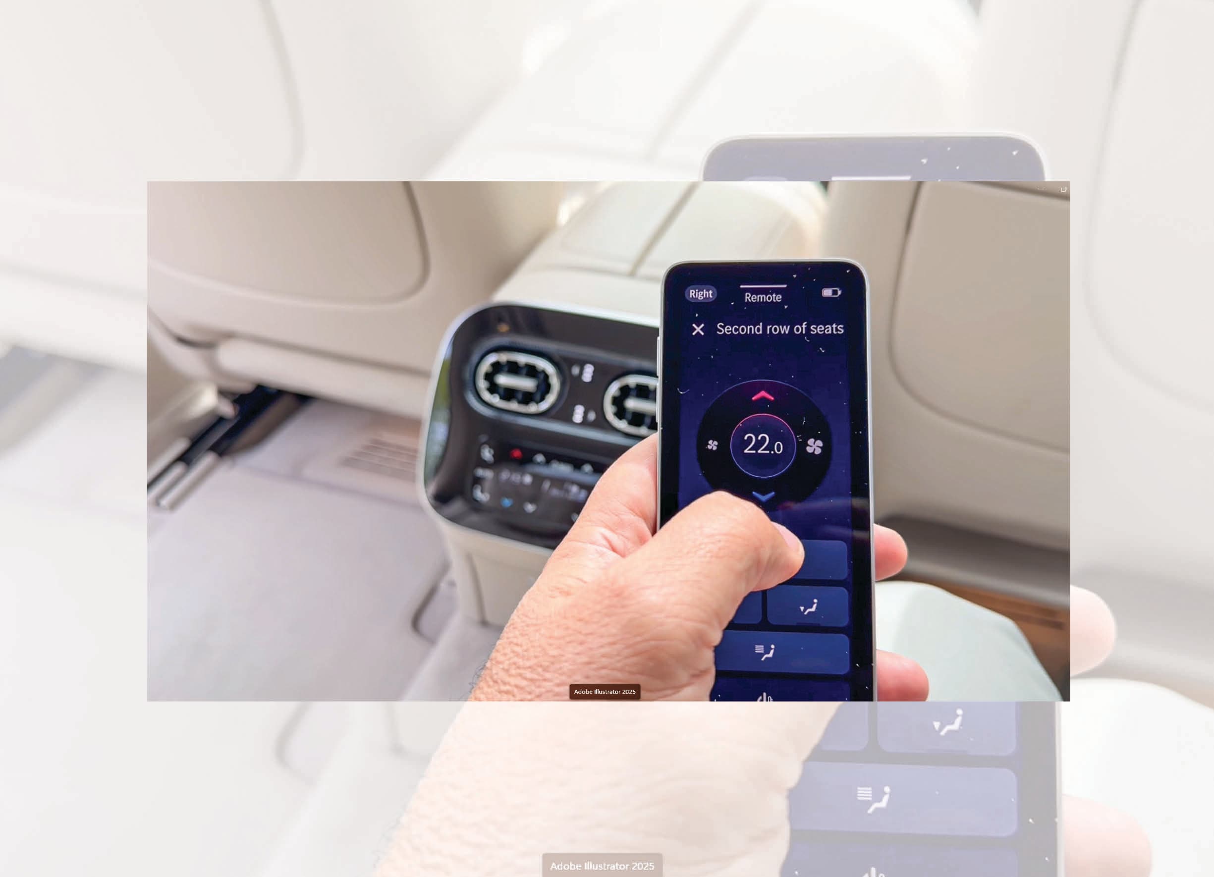 Rear passengers now get a handheld, smartphone-like controller instead of a fixed panel. Rear passengers now get a handheld, smartphone-like controller instead of a fixed panel.