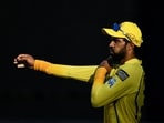 Ruturaj Gaikwad gestures during the IPL 2026 match between CSK and LSG.