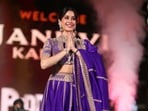 పెద్ది కి ఆవాజ్ ఈవెంట్లో జాన్వీ కపూర్(x)