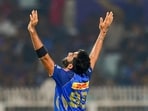 Mumbai Indians' Jasprit Bumrah celebrates the wicket of Kolkata Knight Riders' Manish Pandey during their Indian Premier League 2026 match at Eden Gardens. (ANI)