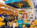 Officials said nearly 6,500 devotees paid obeisance at the shrine. (HT Sourced Photo) Officials said nearly 6,500 devotees paid obeisance at the shrine. (HT Sourced Photo)