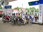 Consumers refuel their vehicles at a petrol pump, in Nadia, West Bengal. Consumers refuel their vehicles at a petrol pump, in Nadia, West Bengal.