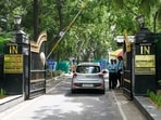 A car is seen entering the Delhi Gymkhana Club, in New Delhi. A car is seen entering the Delhi Gymkhana Club, in New Delhi.