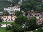 A view of the White House amid reports of shots fired outside.