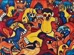Untitled (1967), by Mozambican painter and poet Malangatana Ngwenya, set during the country’s War of Independence from Portugal. Most of us do not live amid conflict, threat or need. Yet, even when nothing seems wrong, the unease remains. (Tate Galleries)