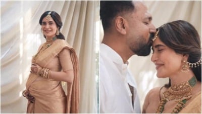 తుళు సాంప్రదాయంలో ఓటీటీ బ్యూటీ కరిష్మా తన్నా సీమంతం వేడుకలు- మొదటి సౌత్ ఇండియన్ స్టైల్ అంటూ ఫొటోలు తుళు సాంప్రదాయంలో ఓటీటీ బ్యూటీ కరిష్మా తన్నా సీమంతం వేడుకలు- మొదటి సౌత్ ఇండియన్ స్టైల్ అంటూ ఫొటోలు