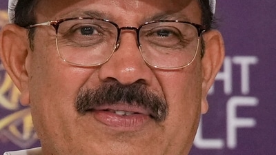 Kolkata Knight Riders' CEO Venky Mysore along with wife Veena Mysore, has purchased a luxury apartment for  ₹17 crore in South Mumbai. (PTI Photo/Manvender Vashist Lav)(PTI05_21_2026_000258B) (PTI)