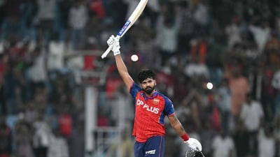 Shreyas Iyer produced a captain’s knock of unbeaten 101 to guide Punjab Kings to a commanding seven-wicket win over Lucknow Super Giants, keeping their playoff hopes alive. (AFP) Shreyas Iyer produced a captain’s knock of unbeaten 101 to guide Punjab Kings to a commanding seven-wicket win over Lucknow Super Giants, keeping their playoff hopes alive. (AFP)
