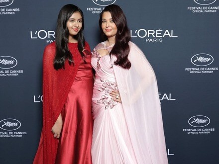 কানে ঐশ্বর্য ও আরাধ্যা। 