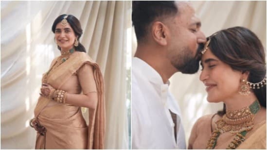 తుళు సాంప్రదాయంలో ఓటీటీ బ్యూటీ కరిష్మా తన్నా సీమంతం వేడుకలు- మొదటి సౌత్ ఇండియన్ స్టైల్ అంటూ ఫొటోలు