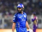 Rohit Sharma walks back to the pavilion after losing his wicket to the Kolkata Knight Riders. Rohit Sharma walks back to the pavilion after losing his wicket to the Kolkata Knight Riders.