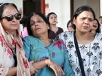 Rekha Sharma, Mother of the Bhopal alleged dowry death case victim, Twisha Sharma during her last rites at the crematorium, in Bhopal on Sunday. Rekha Sharma, Mother of the Bhopal alleged dowry death case victim, Twisha Sharma during her last rites at the crematorium, in Bhopal on Sunday.