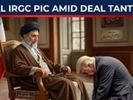 Islamic Revolutionary Guard Corps sparked outrage online after an IRGC-linked official shared an AI-generated image showing Donald Trump kneeling before Mojtaba Khamenei amid tense U.S.-Iran negotiations. Islamic Revolutionary Guard Corps sparked outrage online after an IRGC-linked official shared an AI-generated image showing Donald Trump kneeling before Mojtaba Khamenei amid tense U.S.-Iran negotiations.