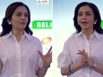 Nita Ambani at the special ESA match day event in Mumbai. Nita Ambani at the special ESA match day event in Mumbai.