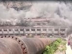 No casualties were reported, though four workers sustained minor injuries and are undergoing treatment, officials said. (Screengrab) No casualties were reported, though four workers sustained minor injuries and are undergoing treatment, officials said. (Screengrab)