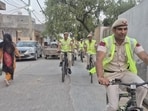 Officials said teams of seven to eight police personnel will conduct bicycle patrols. (HT)