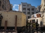 Authorities said dozens of residential buildings and several schools had been damaged, many in the centre of Kyiv.