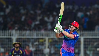 David Miller stepped in with a few big hits, as Ashutosh Sharma also connected with a few late on to add those crucial bonus runs late in the innings. Enough to push DC to 203/5, giving them that slight mental edge as it felt slightly above-par at the Eden Gardens. (ANI Pic Service) David Miller stepped in with a few big hits, as Ashutosh Sharma also connected with a few late on to add those crucial bonus runs late in the innings. Enough to push DC to 203/5, giving them that slight mental edge as it felt slightly above-par at the Eden Gardens. (ANI Pic Service)