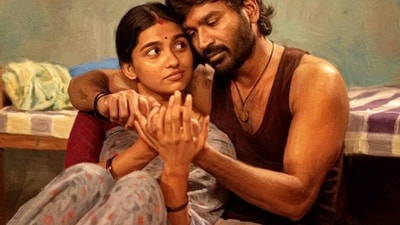 Kara OTT release: Mamitha Baiju and Dhanush in a still from the film. Kara OTT release: Mamitha Baiju and Dhanush in a still from the film.