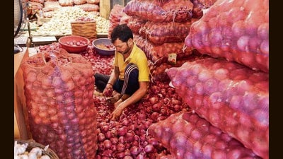 Lasalgaon, located in Nashik district, is home to the country’s largest onion mandi where around 250 traders participate in auctions. (HT) Lasalgaon, located in Nashik district, is home to the country’s largest onion mandi where around 250 traders participate in auctions. (HT)