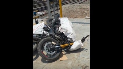 The damaged bike of a Pune citizen. (HT) The damaged bike of a Pune citizen. (HT)