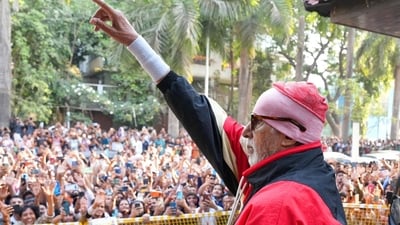 Amitabh Bachchan greets fans outside Jalsa on May 10. (Amitabh Bachchan tumblr) Amitabh Bachchan greets fans outside Jalsa on May 10. (Amitabh Bachchan tumblr)