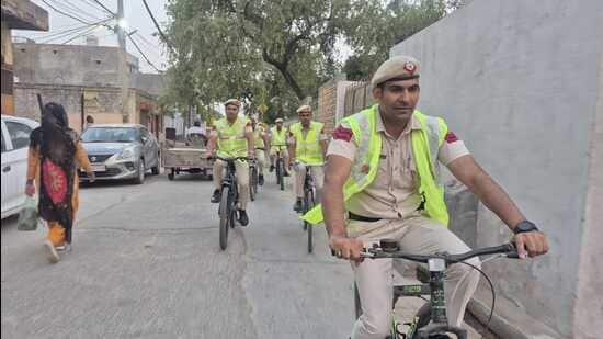Officials said teams of seven to eight police personnel will conduct bicycle patrols. (HT) (File Image/HT)