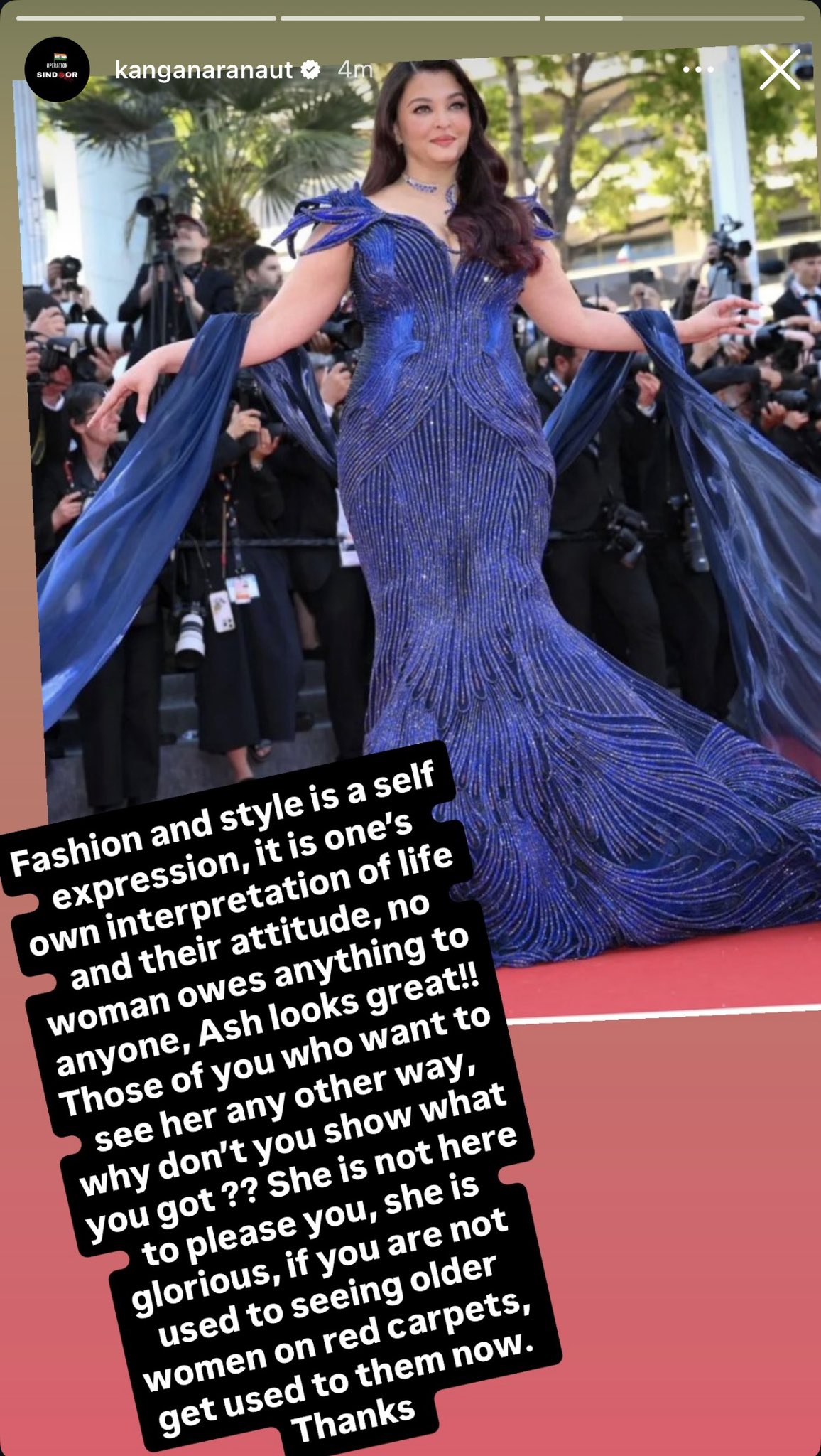 Kangana via Instagram Stories. Kangana via Instagram Stories.