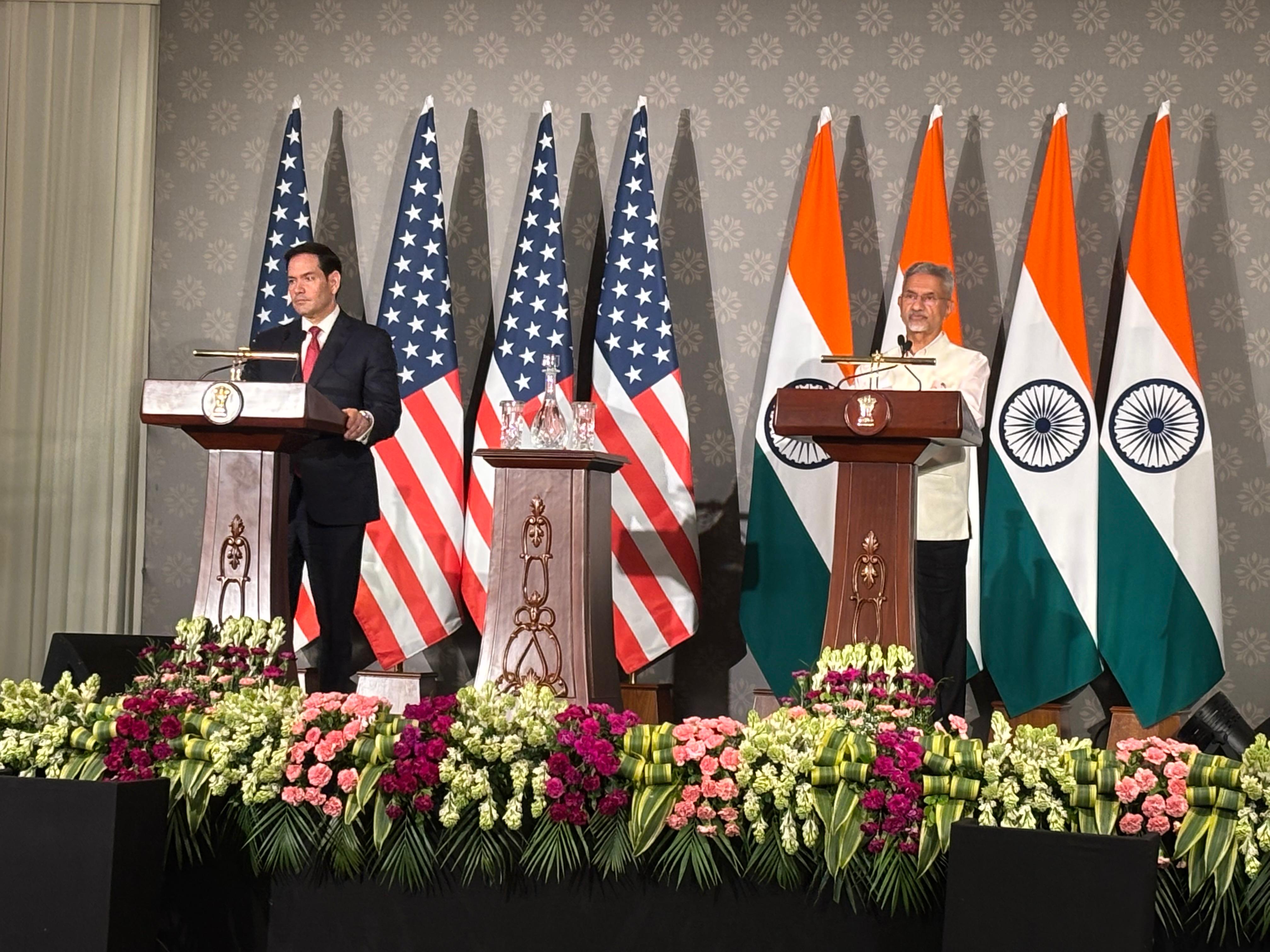 Marco Rubio with S Jaishankar. (Rezaul Hasan Laskar/HT) Marco Rubio with S Jaishankar. (Rezaul Hasan Laskar/HT)