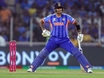Indian skipper Suryakumar Yadav during the ICC Men's T20 World Cup 2026 match. 
