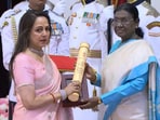 Padma Awards 2026: Hema Malini received Dharmendra's Padma Vibhushan from President of India. Padma Awards 2026: Hema Malini received Dharmendra's Padma Vibhushan from President of India.