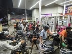 Patna: Consumers wait at a petrol station amid multiple hikes in fuel prices. Patna: Consumers wait at a petrol station amid multiple hikes in fuel prices.