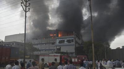 Many workers were inside the unit but they exited safely as the fire started, said a senior police officer. (Sakib Ali/HT Photo)