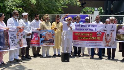 The protestors said a large section of Indians considers the cow sacred. (HT) The protestors said a large section of Indians considers the cow sacred. (HT)