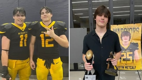 Austin Metcalf’s twin brother Hunter accepts posthumous diploma at emotional graduation ceremony (Jeff Metcalf/Facebook, x/AMetcal)
